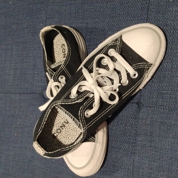 Converse woman's us7 Black / black dots - Picture 6 of 7